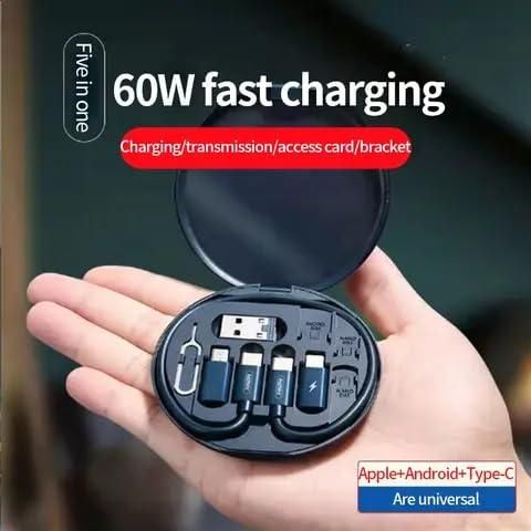 Fast Charging Travel Cable Set – All-in-One Compact Power Solution