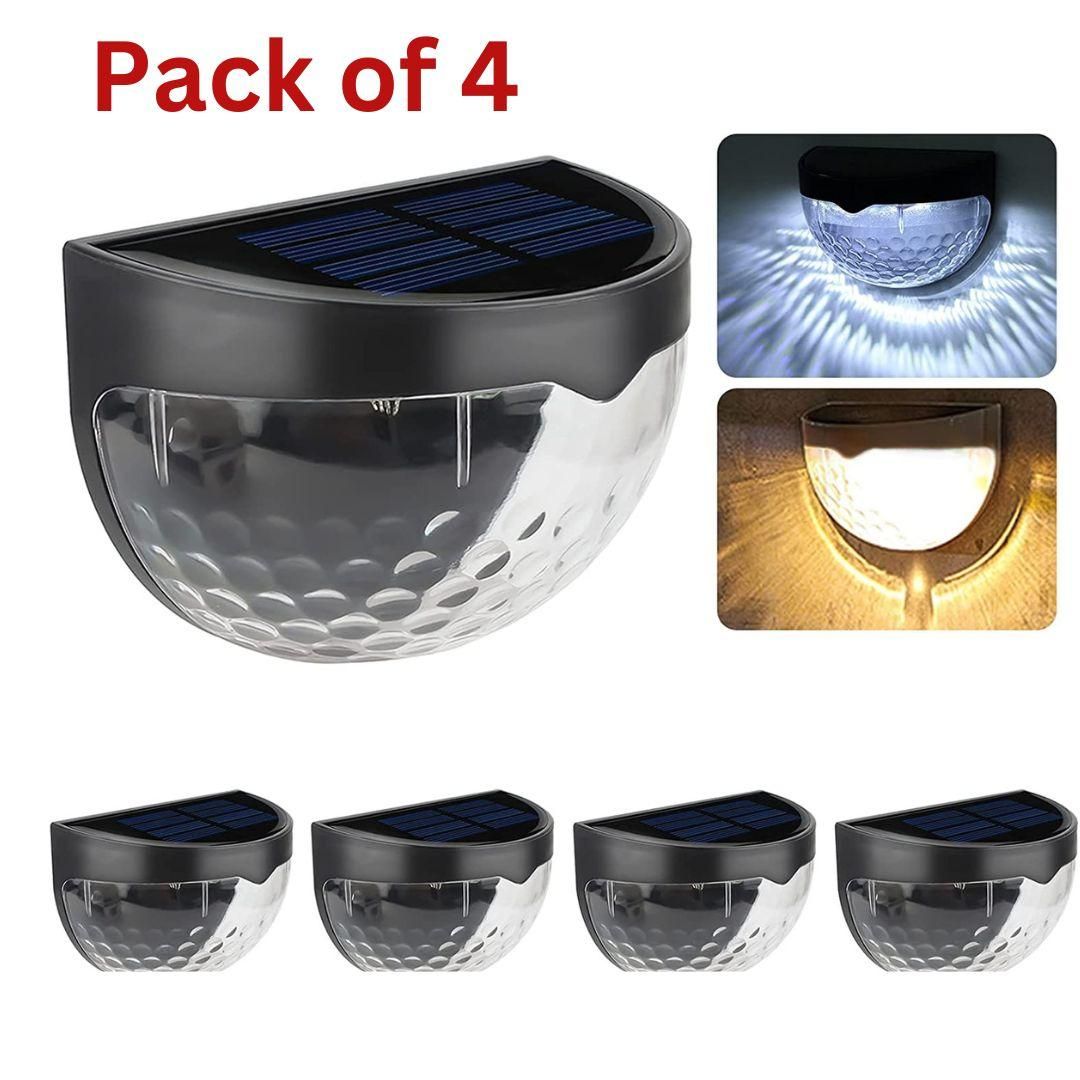 Solar Fence Lights – Pack of 4 | Modern Outdoor Wall & Path Lights (Solar Powered, Waterproof)