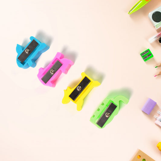Plastic Small Cute Pencil Sharpener (1 Pc Mix Design Color)