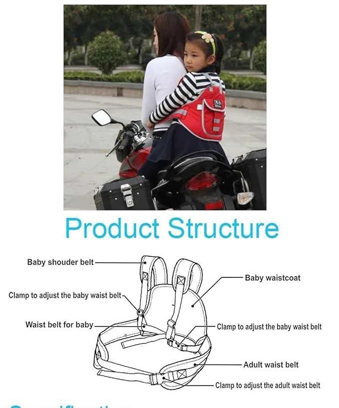 Baby Safety Belt for 2-Wheeler | Adjustable Child Safety Harness | (Pack of 1)