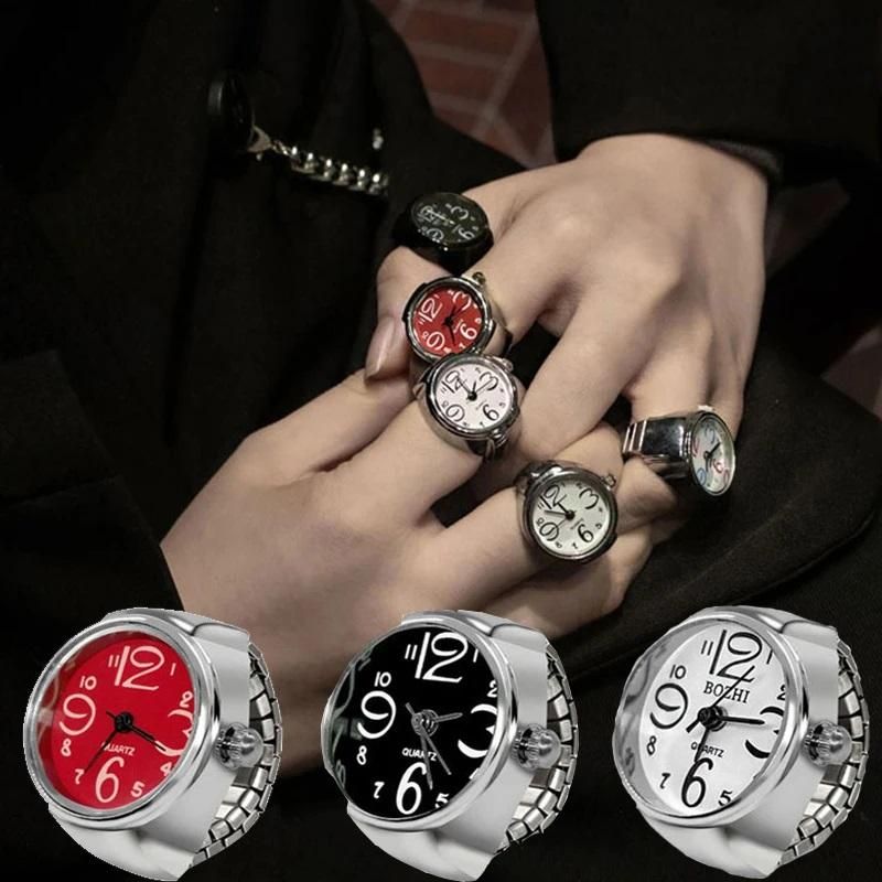 Unisex Ring Watch | Women’s & Men’s Analogue Quartz Finger Watch | Adjustable Mini Dial Ring Timepiece (Pack of 1)
