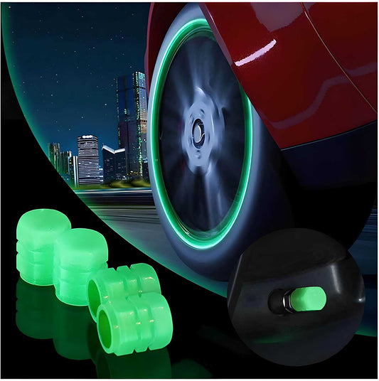 Valve Caps for Car & Bike Tires – Glow Radium Air Valve Caps (Pack of 8)