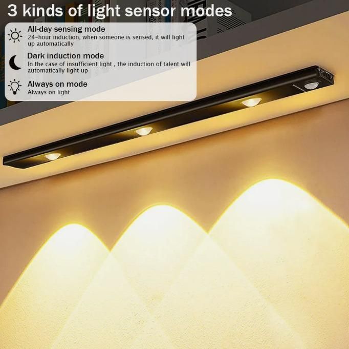 LED PIR Motion Sensor Cabinet Light with USB Rechargeable | Stick-On Wireless Closet Light | Warm & White Lighting | Dimmable, Energy Saving (Pack of 1)