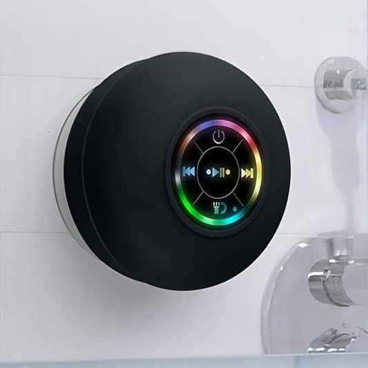 Large Suction Cup Waterproof Bluetooth Speaker with LED Light Show | Portable Wireless Shower Speaker with Built-in Mic | Assorted Colors