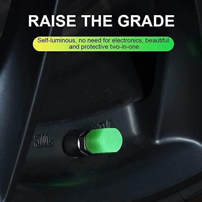Valve Caps for Car & Bike Tires – Glow Radium Air Valve Caps (Pack of 8)
