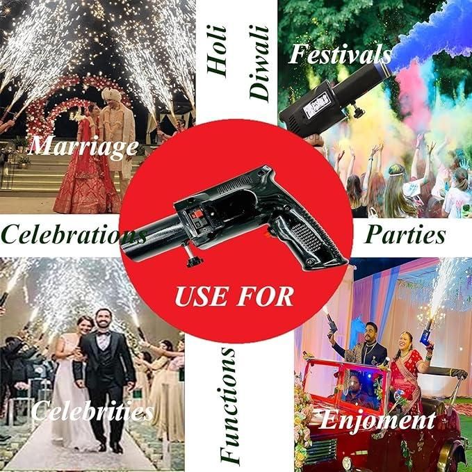 Royal Sparkular Gun | Handheld Party Sparkle Machine for Events, Weddings & Celebrations | Safe Cold Spark Effect | Pack of 1