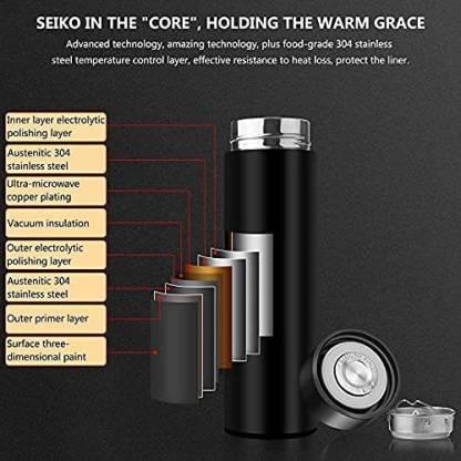 Stainless Steel Temperature Water Bottle Thermos | 500ML Double Wall Vacuum Flask with LCD Smart Display, Hot & Cold Insulation Bottle