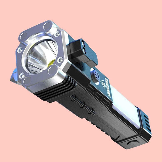 Portable Rechargeable Torch LED Flashlight | Multi-Function Safety Tool