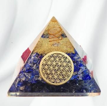 Lapis Lazuli Orgon Pyramid – Handcrafted Energy Balancer & Decorative Crystal