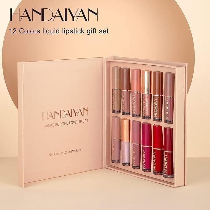Velvet Matte Liquid Lipstick Set of 12 | Long-Lasting, Smudge-Proof & Waterproof Lipsticks | Multicolor Matte & Shiny Shades for Women | 20g