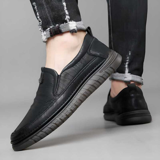 Men’s Casual Synthetic Loafers | Lightweight Black Slip-On Shoes with TPR Inner Sole | Stylish & Comfortable Daily Wear Footwear for Men