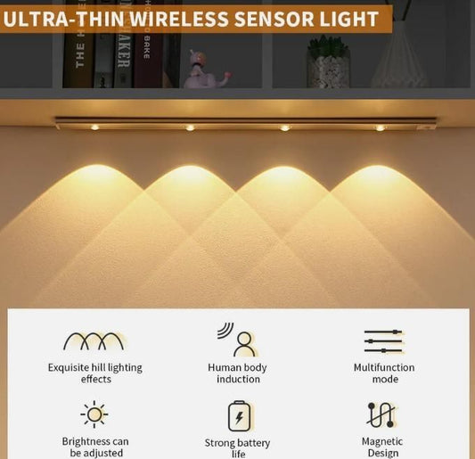 LED PIR Motion Sensor Cabinet Light with USB Rechargeable | Stick-On Wireless Closet Light | Warm & White Lighting | Dimmable, Energy Saving (Pack of 1)