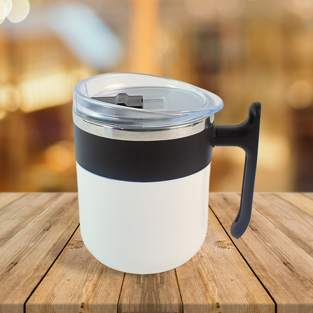 Apex Stainless Steel Pop Inner Mug - 350 Ml Approx Capacity (1 Pc) | Double Wall Insulated Coffee/Tea Mug with Spill-Resistant Lid & Comfortable Handle