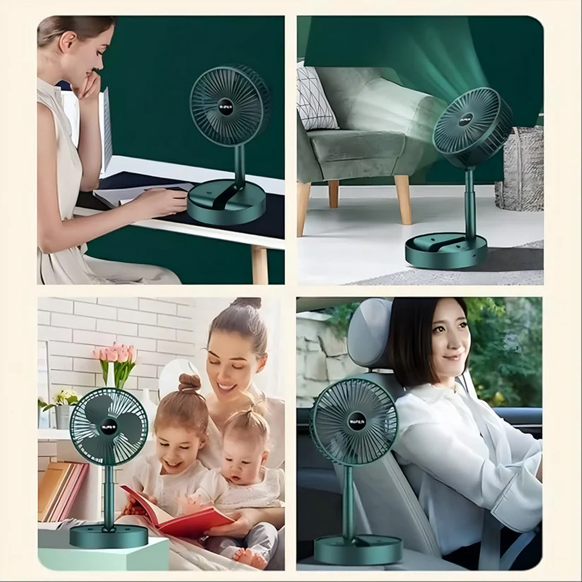 Foldable Mini Desk Fan With Adjustable Height And Angle (1 Pc) • Strong Wind • Silent Operation | Portable Cooling for Home & Office