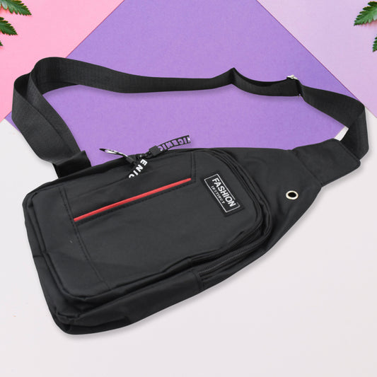 Waterproof Anti-Theft Crossbody Sling Bag with USB Charging Port, Earphone Port and Four Zipper Pockets for Men and Women