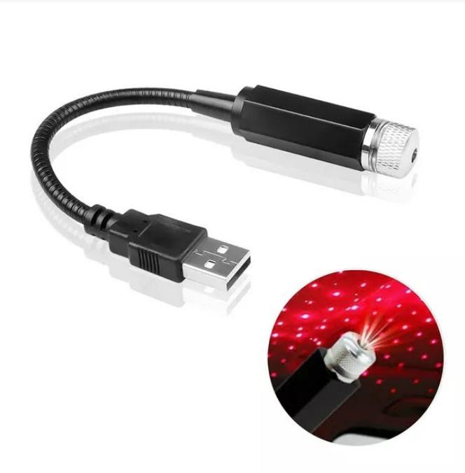 Star Lamp USB Car Star Ceiling Light (Red) | Romantic Sky Projection Night Lamp for Cars, Bedrooms & Parties | Fancy LED Starlight Projector