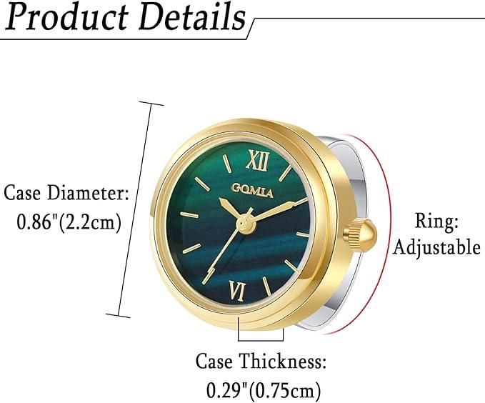Analog Unisex Ring Watch | Adjustable Finger Watch with Zinc Alloy Strap | Stylish Mini Dial Timepiece for Men & Women (Pack of 1)