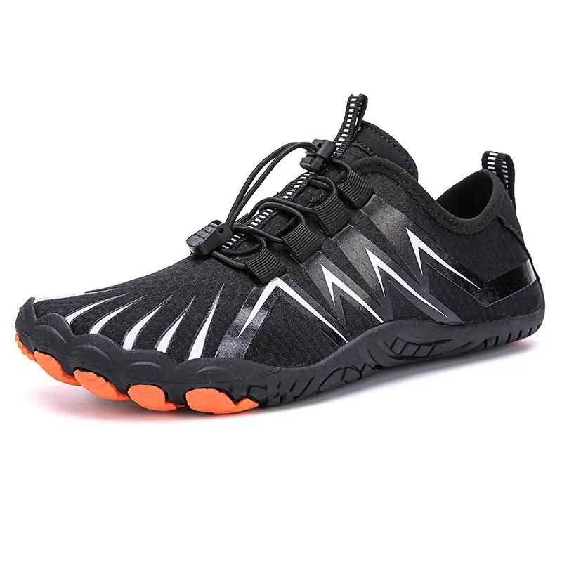 Men’s Nonslip Barefoot Shoes | Breathable Mesh Upper, Rubber Sole | Lightweight Lace-Up Casual Footwear | Comfortable & Flexible Walking Shoes for Men – Black