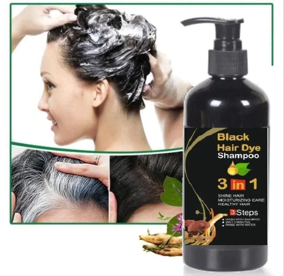 Unisex Instant Black Herbal Hair Dye Shampoo | 3-in-1 Grey Hair Coverage | Natural Herbal Extracts | 100ml Each (Pack of 2)