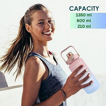 3 Pack Motivational Water Bottles Set with Time Marker & Straw | Leak-Proof BPA-Free Plastic Bottles for Kids & Adults | Portable Gym, School, Office, Outdoor Bottle Combo