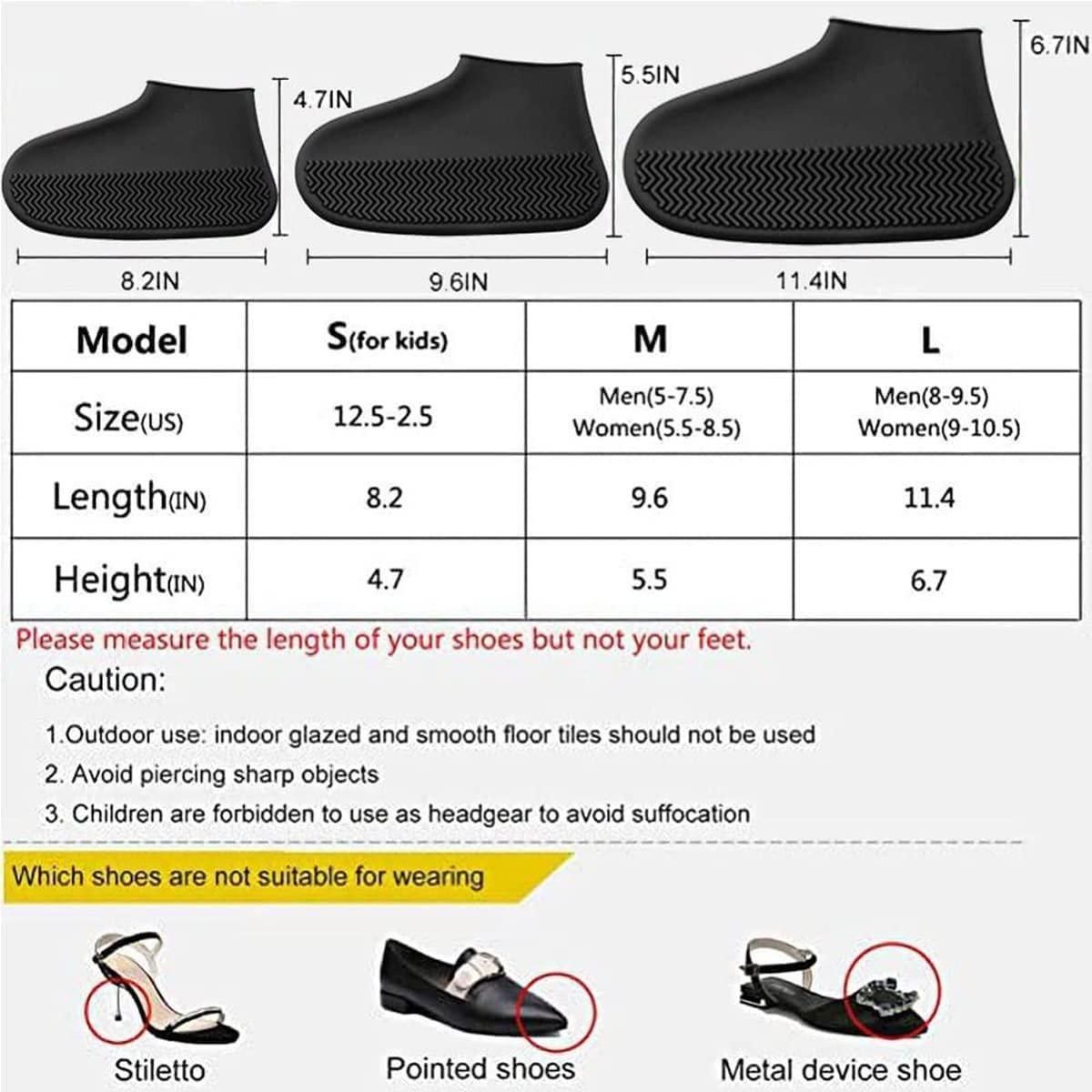 Silicon Reusable Anti-Skid Waterproof Boot Cover (Pack of 2 Pairs)