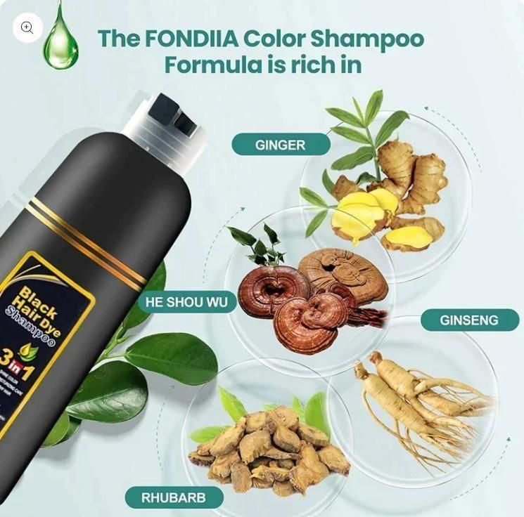 Unisex Instant Black Herbal Hair Dye Shampoo | 3-in-1 Grey Hair Coverage | Natural Herbal Extracts | 100ml Each (Pack of 2)
