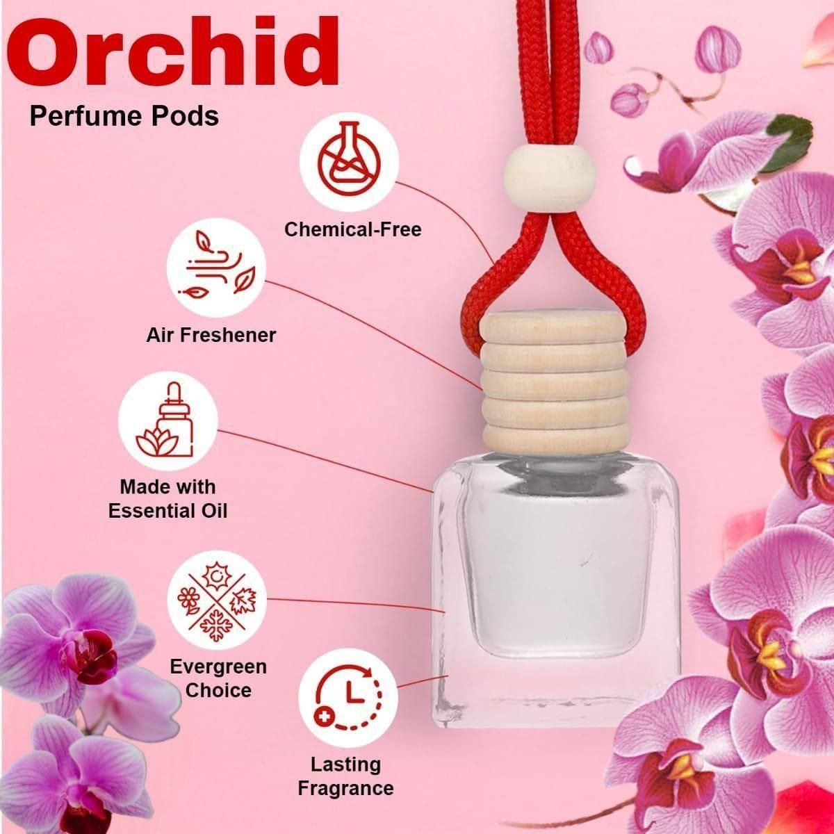 Hanging Car Perfume Pods Diffuser Scent (Assorted Perfume) | Long-Lasting Musk Aroma Up to 45 Days | Compact & Elegant Car Freshener Pod – 10ml