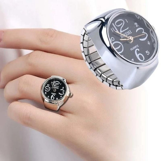 Unisex Ring Watch | Women’s & Men’s Analogue Quartz Finger Watch | Adjustable Mini Dial Ring Timepiece (Pack of 1)