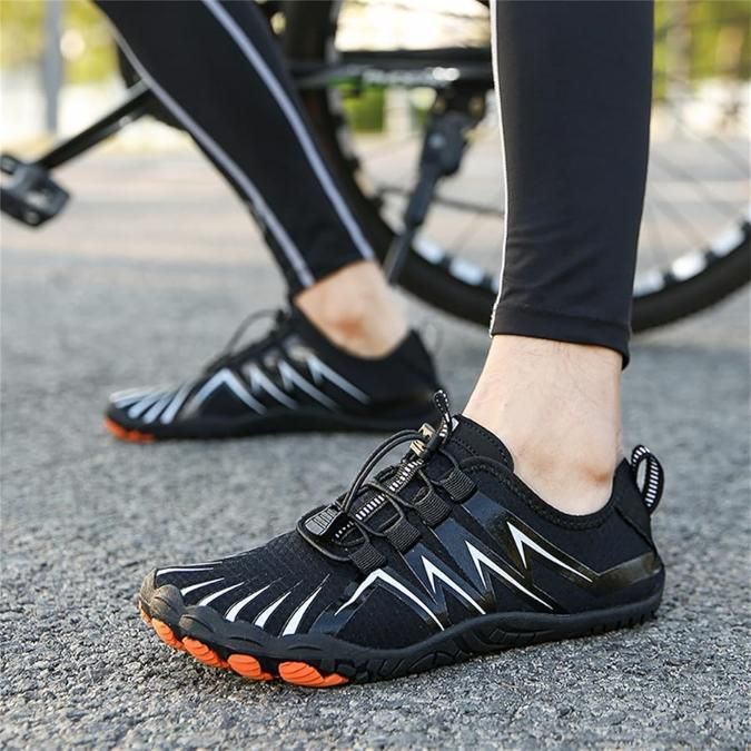 Men’s Nonslip Barefoot Shoes | Breathable Mesh Upper, Rubber Sole | Lightweight Lace-Up Casual Footwear | Comfortable & Flexible Walking Shoes for Men – Black
