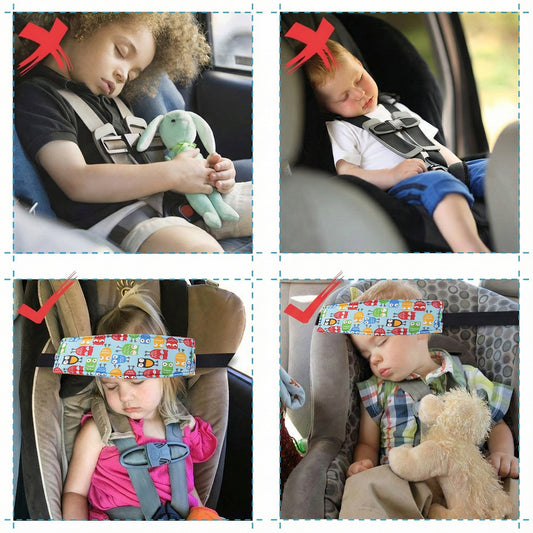 Adjustable Baby Car Seat Head Support Strap for Sleeping Infants and Toddlers – Soft Padded Safety Headband for Stroller, Car Seat and Travel Use (1 Pc)