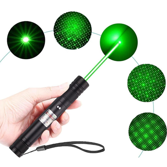 High-Power Green Laser Pointer with Adjustable Beam Patterns, Safety Lock & Long-Range Visibility – Professional Laser Light for Outdoor, Astronomy, Presentations & Night Sky Viewing (1 Set)
