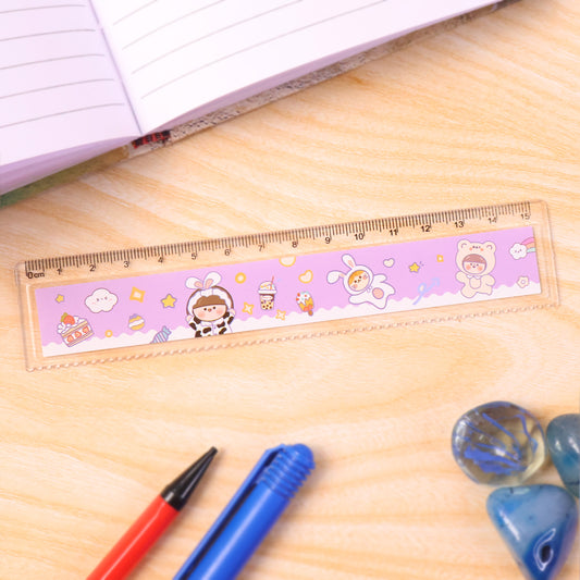 Premium Cute Cartoon Plastic Ruler for Kids (1 Pc) – Durable School Measuring Scale Kit with Clear Markings for Drawing, Geometry, Craft Work & Classroom Use
