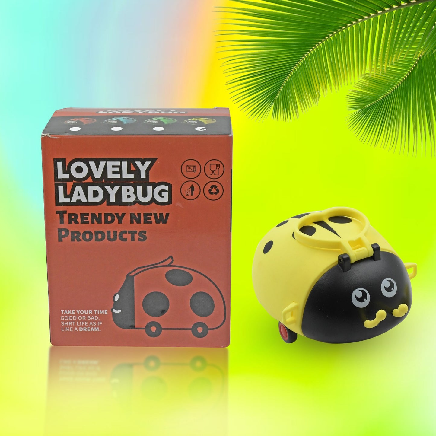 Cute Plastic Bug Shape Water Bottle With Adjustable Shoulder Strap (1 Pc)