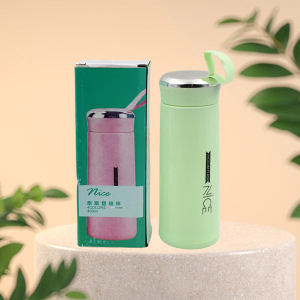 400ml Leak Proof Glass Water Bottle (1 Pc, Light Green Color) | Leak-Proof | BPA-Free | Borosilicate Glass | Hot & Cold Resistant