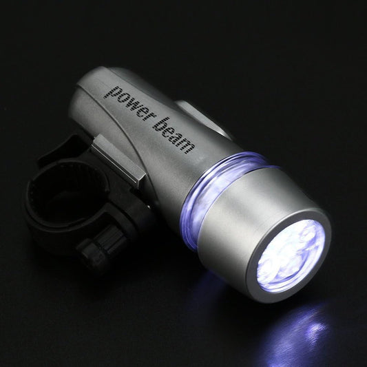 Power Beam Led Bicycle Headlight - (1 Pc) Battery-Operated Front Cycle Light โข Adjustable Clamp โข 2 Lighting Modes โข Splash-Proof ABS
