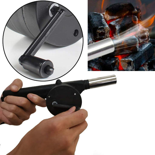 Portable Hand Crank Air Blower Fan for Charcoal Grill, BBQ, Fireplace, Fire Pit, Camping and Outdoor Cooking