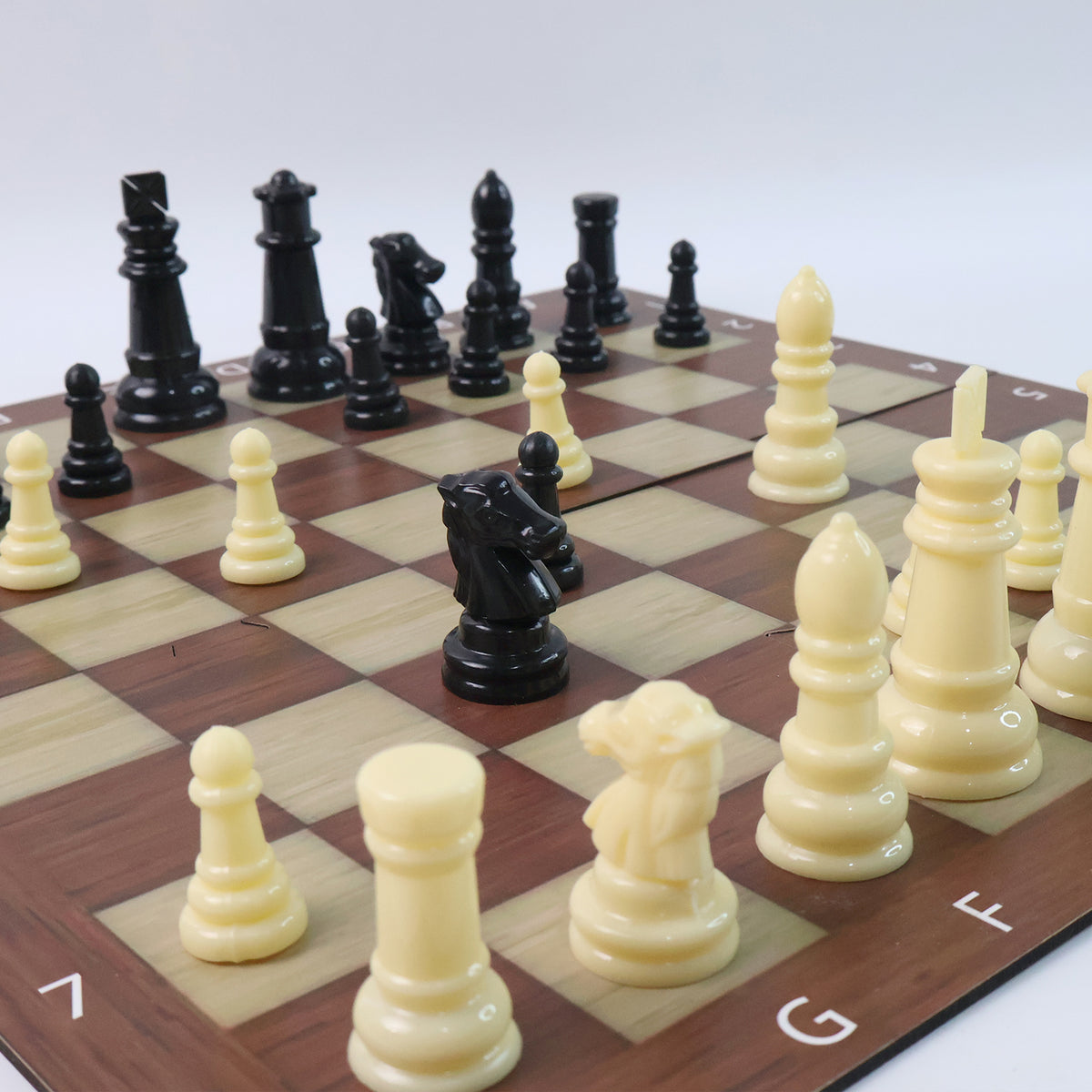 Chess Checkers 2-in-1 Travel Game -Foldable Coordinate Board | 32 Chessmen + 24 Draughts Coins | Compact Family Strategy Game