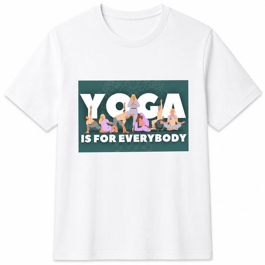 NAYAAH Premium Poly-Cotton 180 GSM Men/Unisex T-Shirt – Soft Minimal Everyday Essential Wear - Yoga for Everybody | White