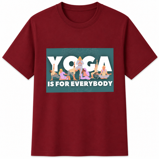 NAYAAH Premium Poly-Cotton 180 GSM Men/Unisex T-Shirt – Soft Minimal Everyday Essential Wear - Yoga for Everybody | Red