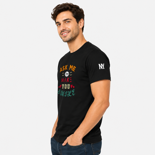 NAYAAH Premium (Black) Poly-Cotton 180 GSM Unisex T-Shirt – Soft Minimal Everyday Graphic Wear - Make You Smile