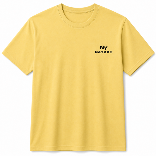 NAYAAH (Yellow) Premium 100% Cotton 180 GSM Unisex Regular Fit T-Shirt – Soft, Breathable and Lightweight Everyday Wear
