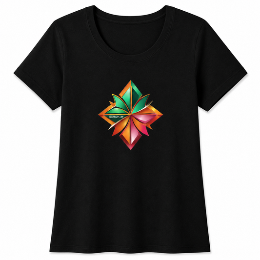 NAYAAH Premium Women's Classic 100% Cotton 180 GSM Regular Fit T-Shirt – Soft Breathable Everyday Wear - Abstract Nakshatra Black