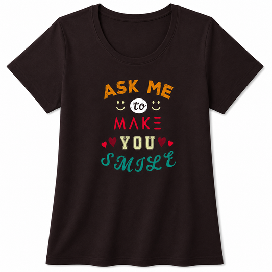 NAYAAH Premium Women's Classic 100% Cotton 180 GSM Regular Fit T-Shirt – Soft Breathable Everyday Wear - Make You Smile | Coffee Brown