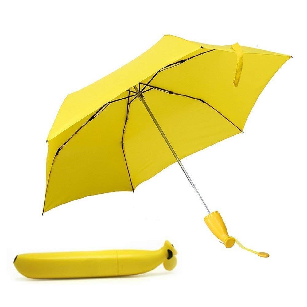 Banana Shaped Mini Foldable Umbrella Anti UV Rainproof Cute Portable Travel Umbrella for Women and Girls Pack of 1
