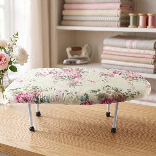 Foldable Tabletop Ironing Board Portable Mini Iron Board with Padded Cotton Cover Folding Metal Legs for Home Travel and Small Spaces (61 × 20 Cm, 1 Pc)