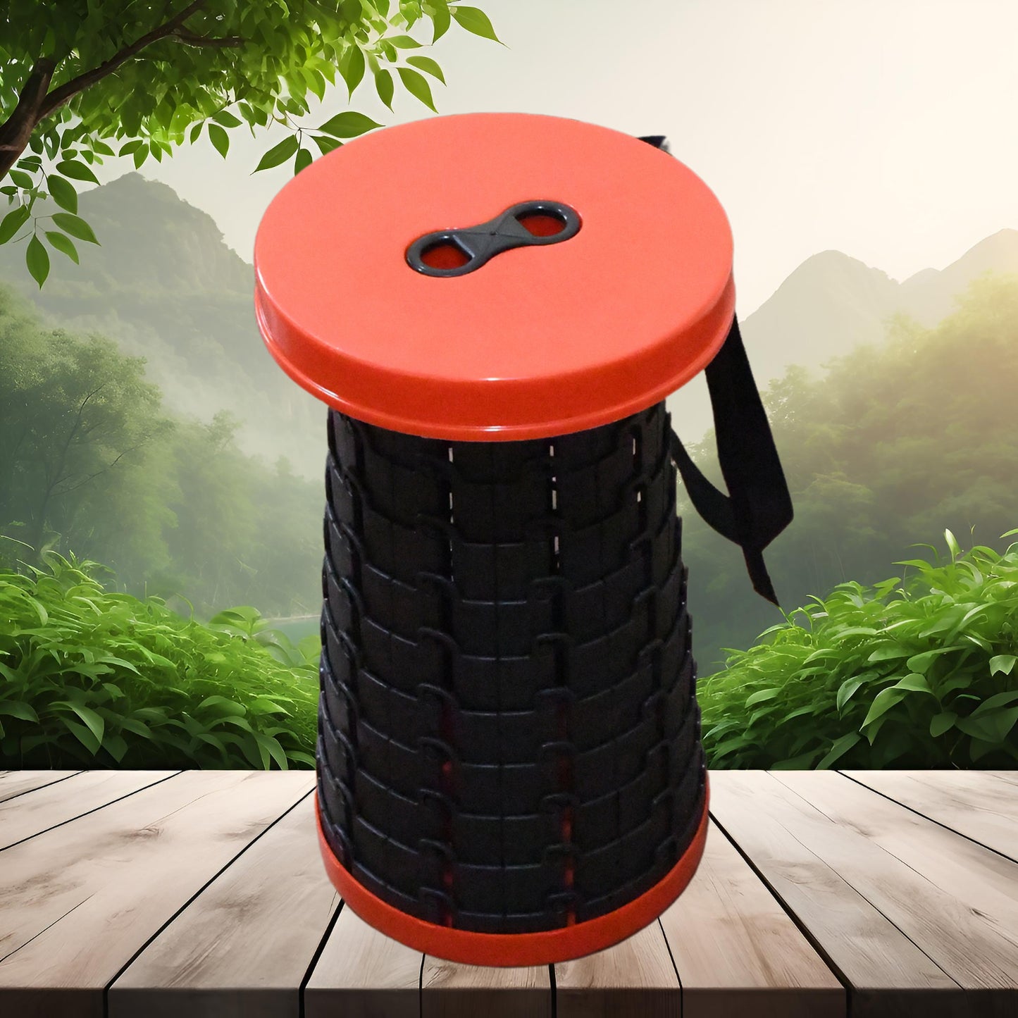 Portable Retractable Folding Stool Adjustable Height Collapsible Lightweight Travel Seat for Camping, Fishing, Garden, Home and Outdoor Use (1 Pc)
