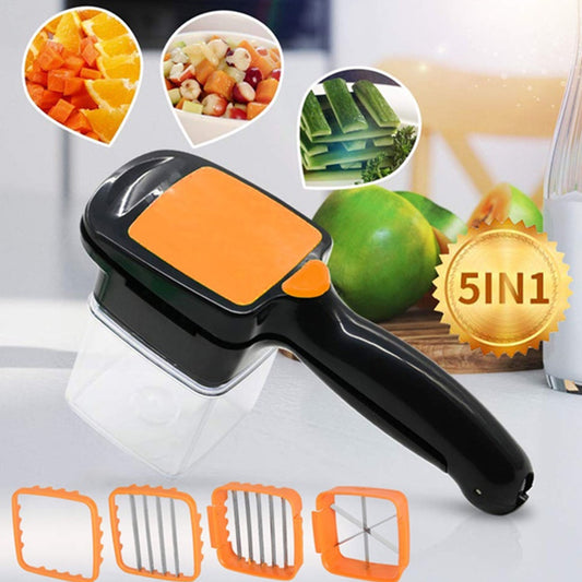 5 In 1 Nicer Dicer Vegetable and Fruit Cutter Slicer Chopper and Shredder Multipurpose Kitchen Tool Pack of 1