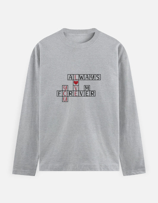 NAYAAH Men's Full Sleeve T-Shirt | Always Forever Grey Melange