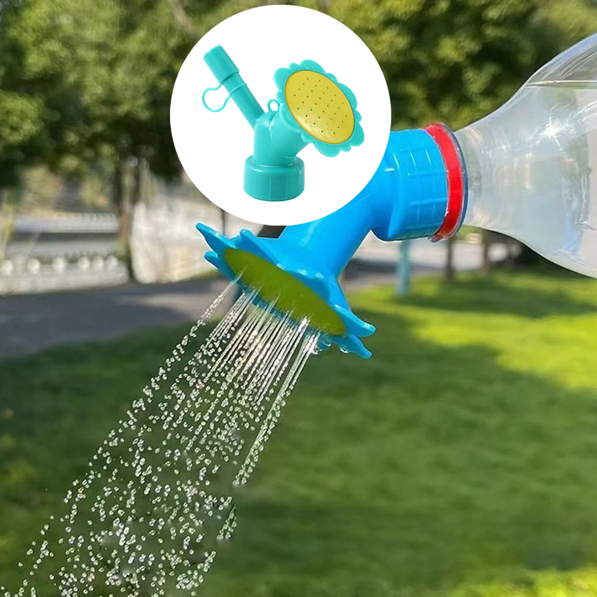 Universal Plastic Water Bottle Sprinkler Head Nozzle (1 Pc) | Flower Shape Gardening Watering Attachment for Plants & Seedlings