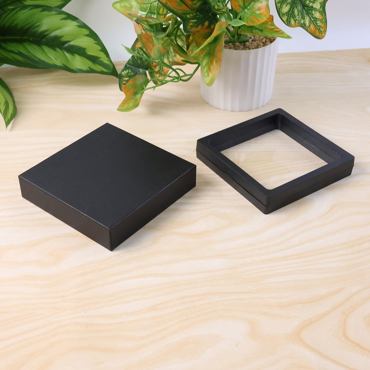 Transparent Jewellery Display Box (11x11 Cm 1 Pc) | Reusable Magnetic Display Case for Shop Counters, Exhibitions & Personal Collections